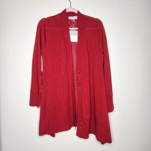 NWT Kasper Red Holiday Knit Open Front Cardigan Size‎ Large